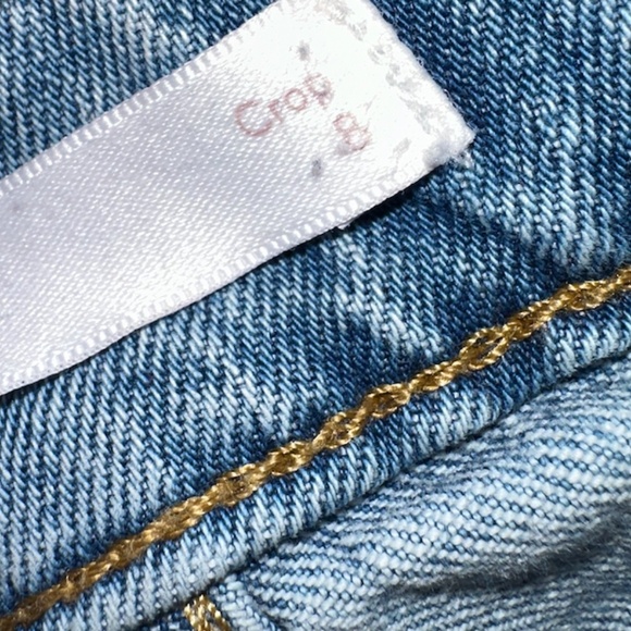 Light Blue Vintage Straight Leg Mom Jeans High Waist Crop Size 8 - Picture 5 of 10